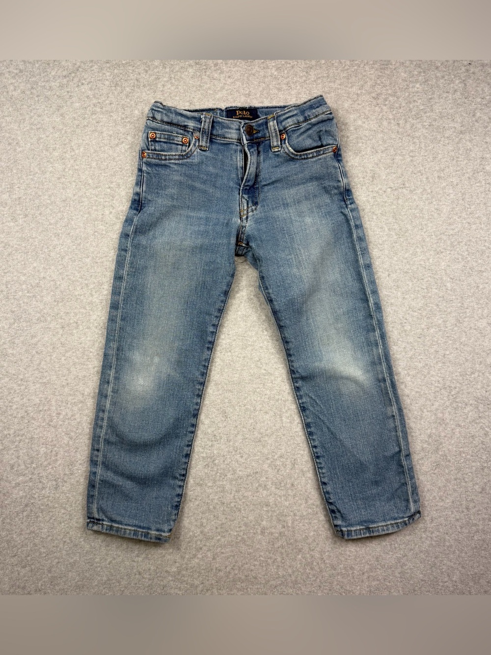 Polo Ralph Lauren Blue Straight LegDenim Jeans Adjustable Waist Kids Size 5